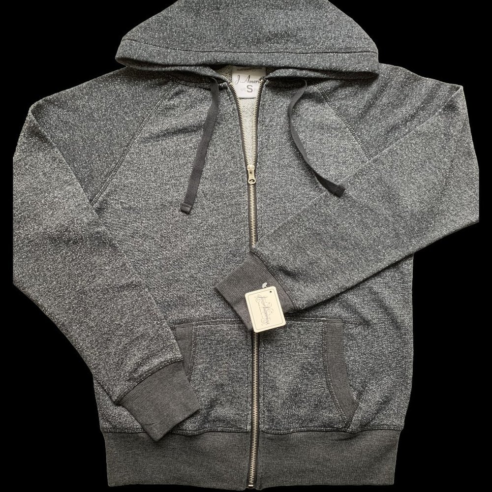 Glitter French Terry Full-Zip Hooded Sweatshirt